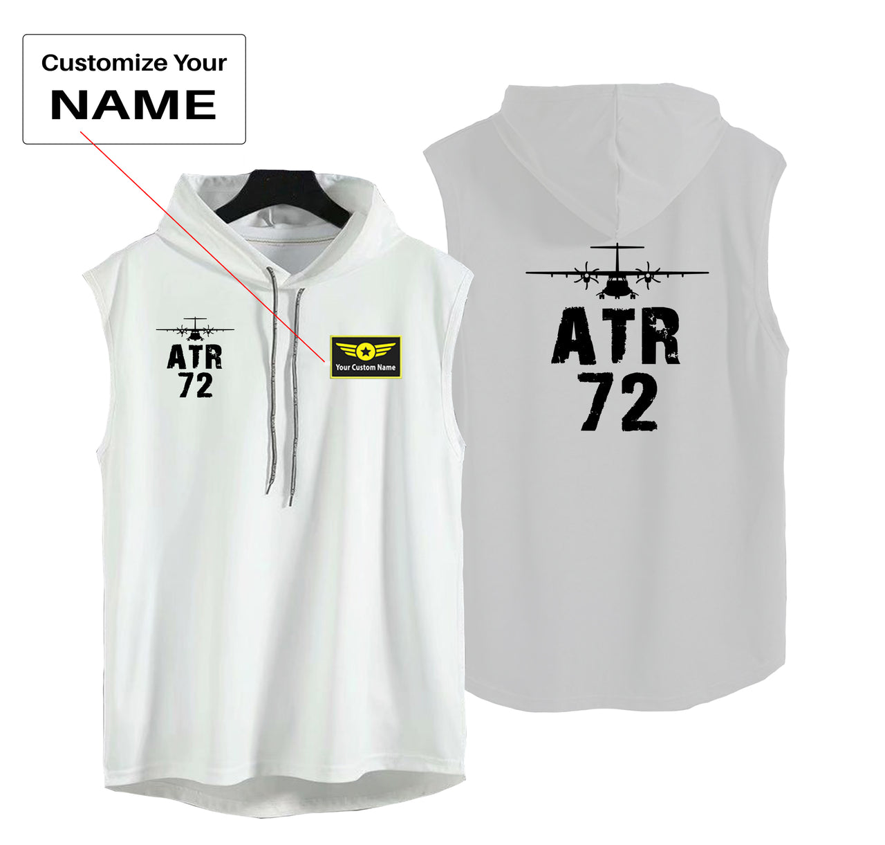 ATR-72 & Plane Designed Hooded Tank Tops