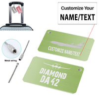 Thumbnail for Diamond DA42 & Plane Designed Aluminum Airplane Luggage Tags