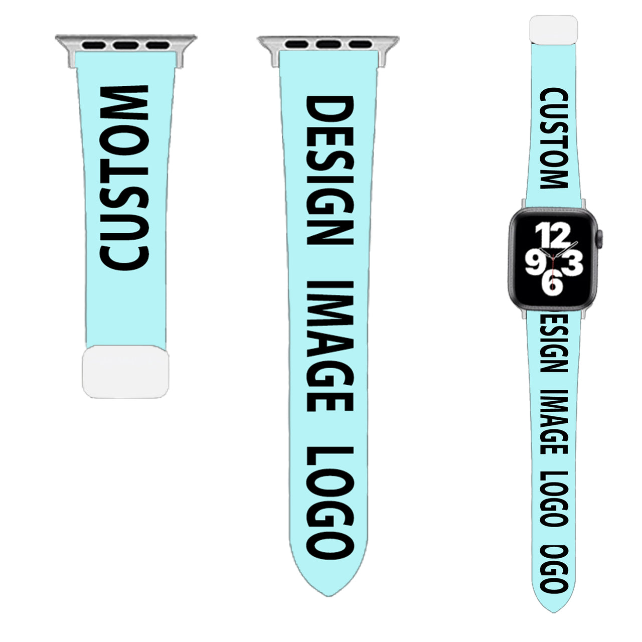CUSTOM  DESIGN IMAGE LOGO Designed Soft Silicone Apple Watch Bands
