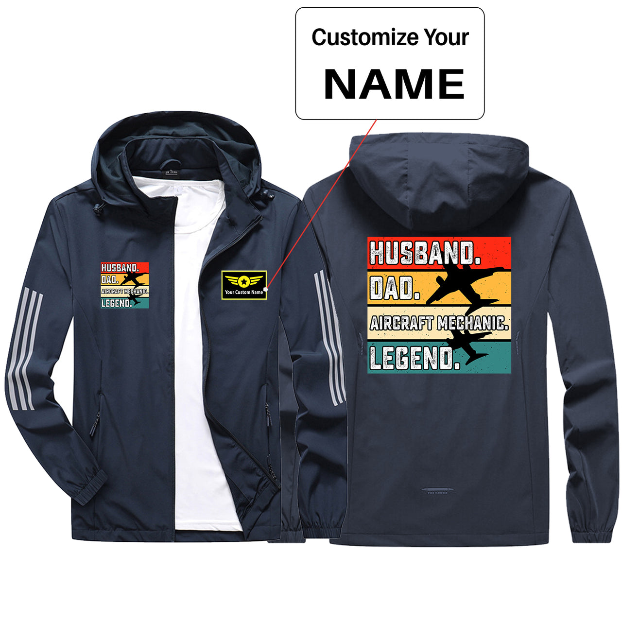 Husband & Dad & Aircraft Mechanic & Legend Sport & Running Jackets
