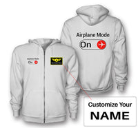 Thumbnail for Airplane Mode On Designed Zipped Hoodies