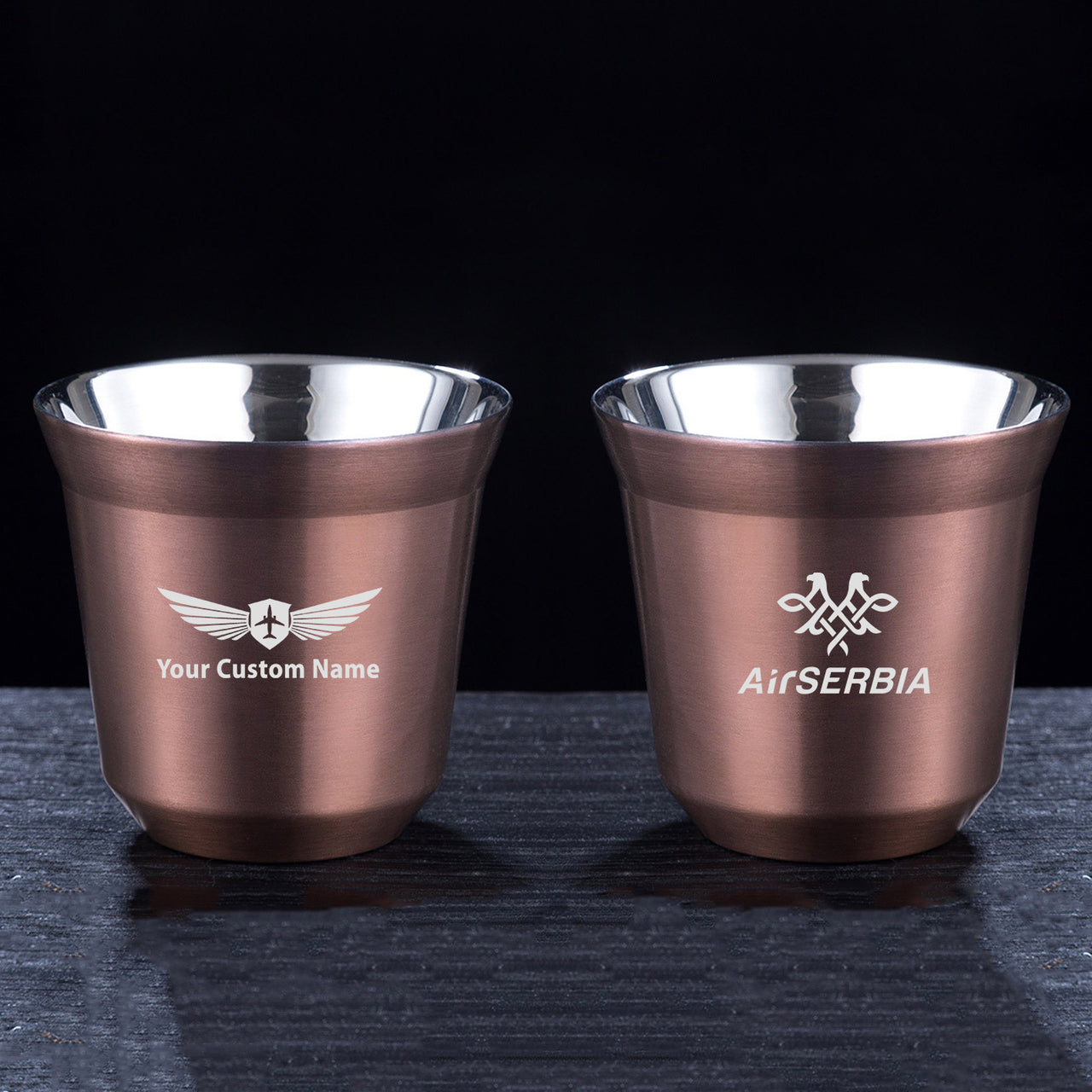 Air Serbia Airlines Designed Double Wall Stainless Steel Coffee Mugs