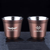 Thumbnail for Air Serbia Airlines Designed Double Wall Stainless Steel Coffee Mugs