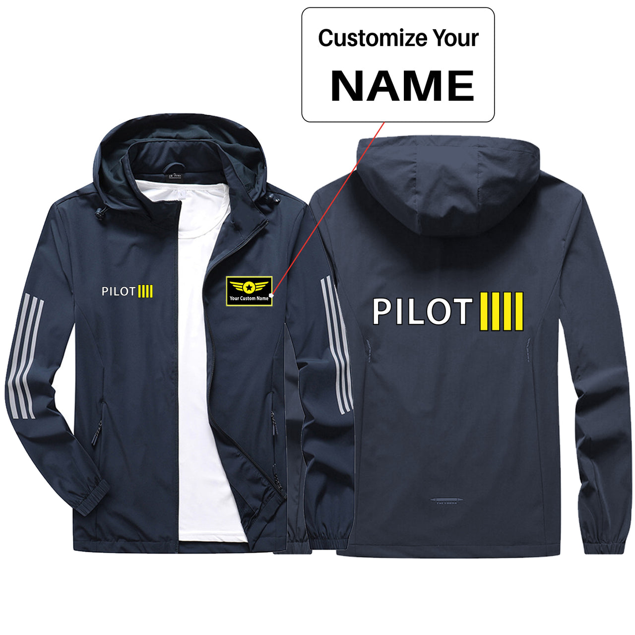 Pilot & Stripes (4 Lines) Sport & Running Jackets