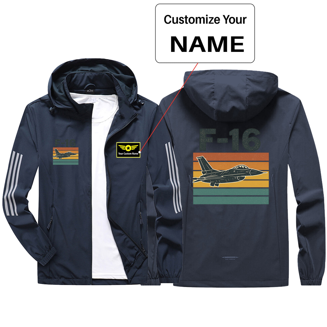 Retro Fighter Jet F16 Design Sport & Running Jackets