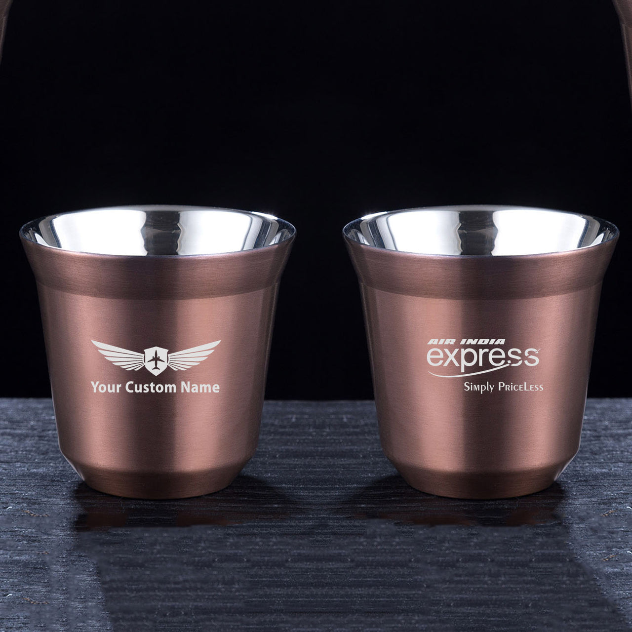 Air India Express Double Wall Stainless Steel Coffee Mugs