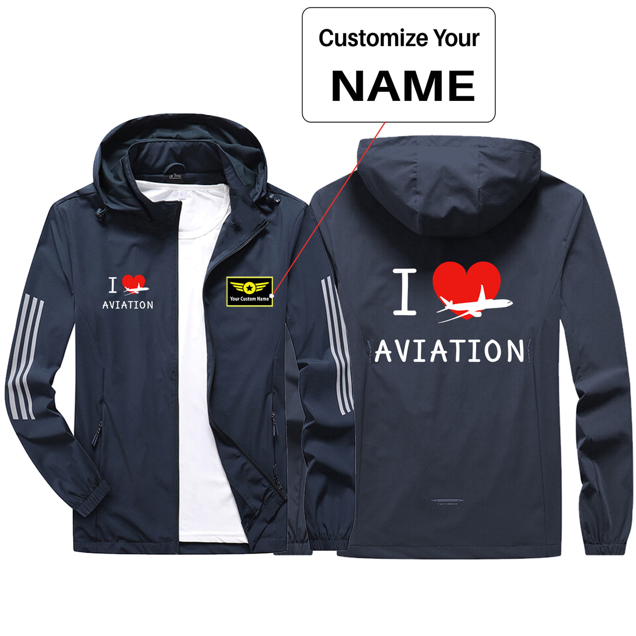 I Love Aviation Sport & Running Jackets
