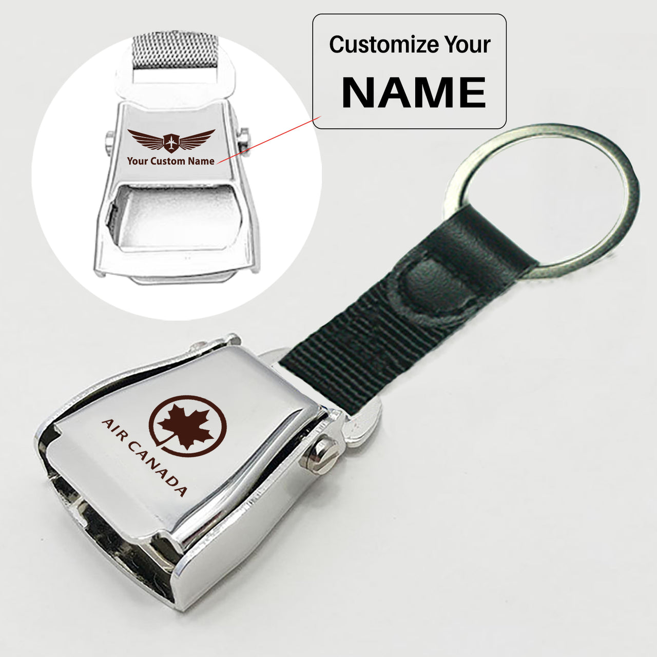 Air Canada Designed Airplane Seat Belt Key Chains