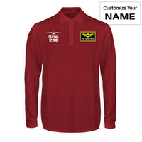 Thumbnail for Cessna 208 & Plane Designed Long Sleeve Polo T-Shirts