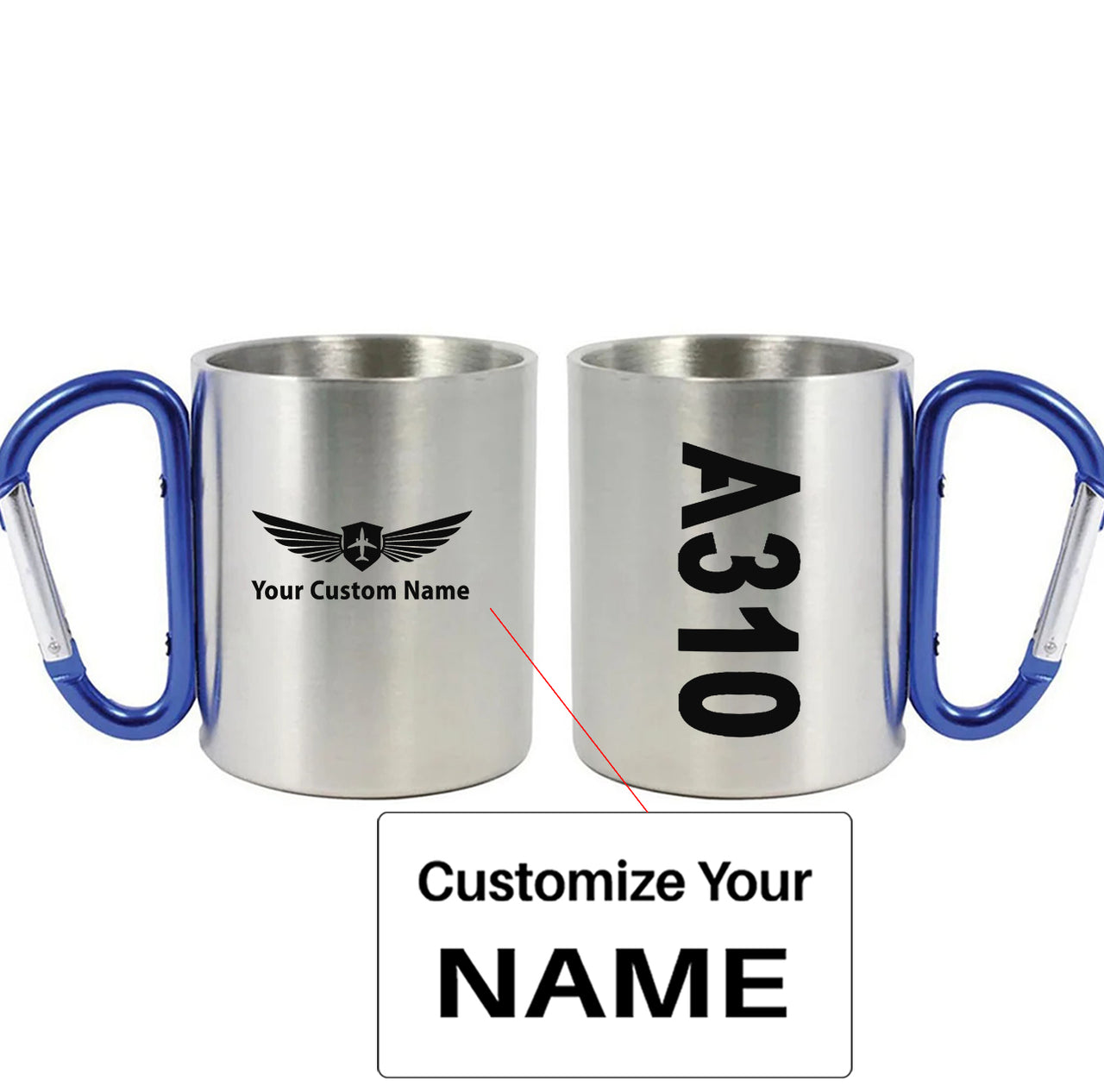 A310 Text Designed Stainless Steel Outdoors Mugs