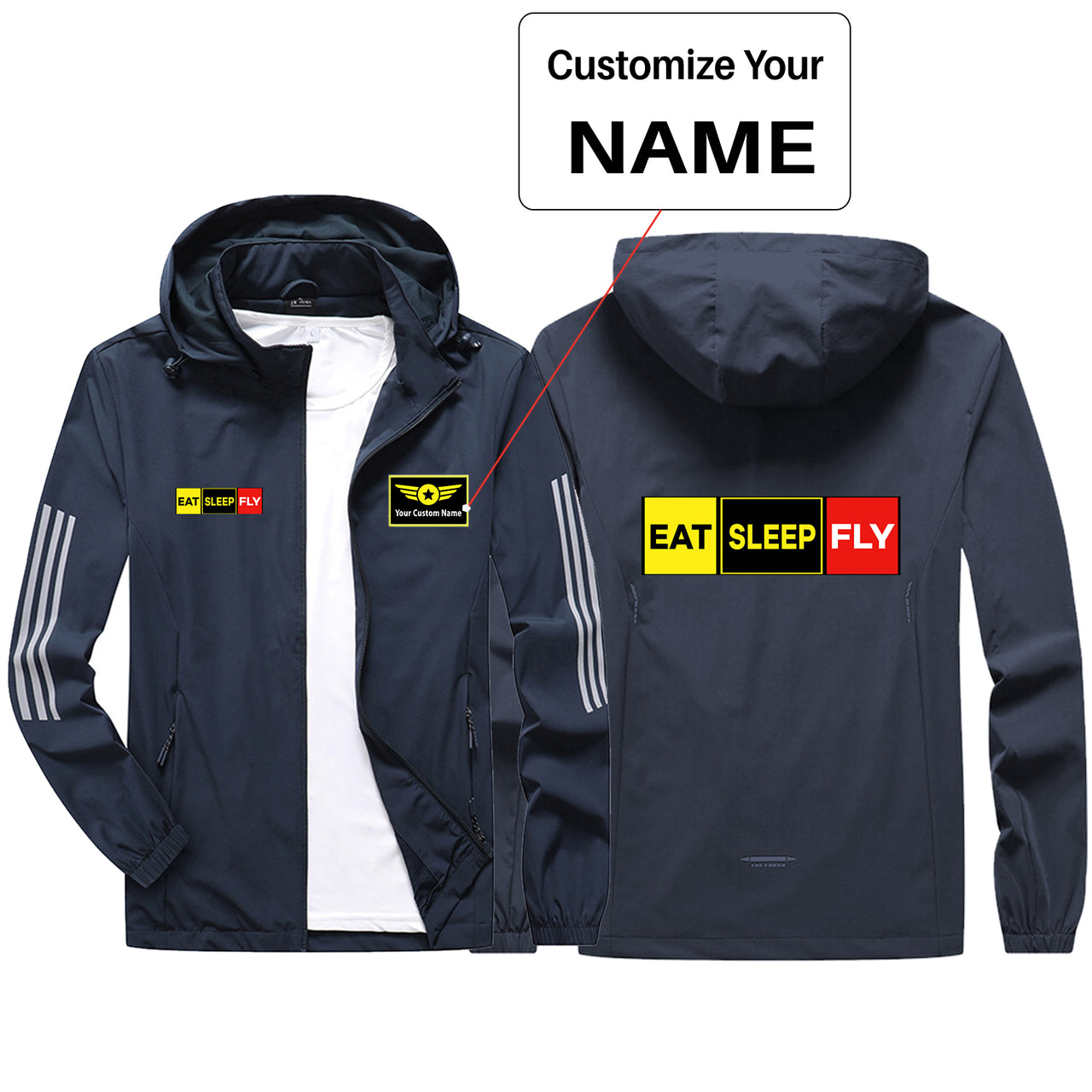 Eat Sleep Fly (Colourful) Sport & Running Jackets