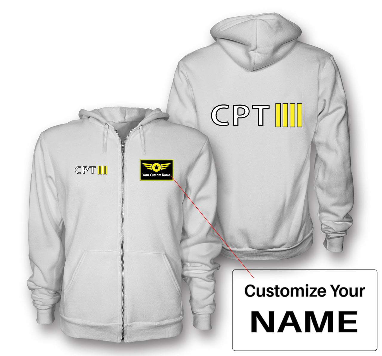 CPT & 4 Lines Designed Zipped Hoodies