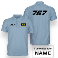 Thumbnail for 767 Flat Text Designed Double Side Polo T-Shirts