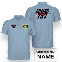 Thumbnail for Amazing Boeing 757 Designed Double Side Polo T-Shirts