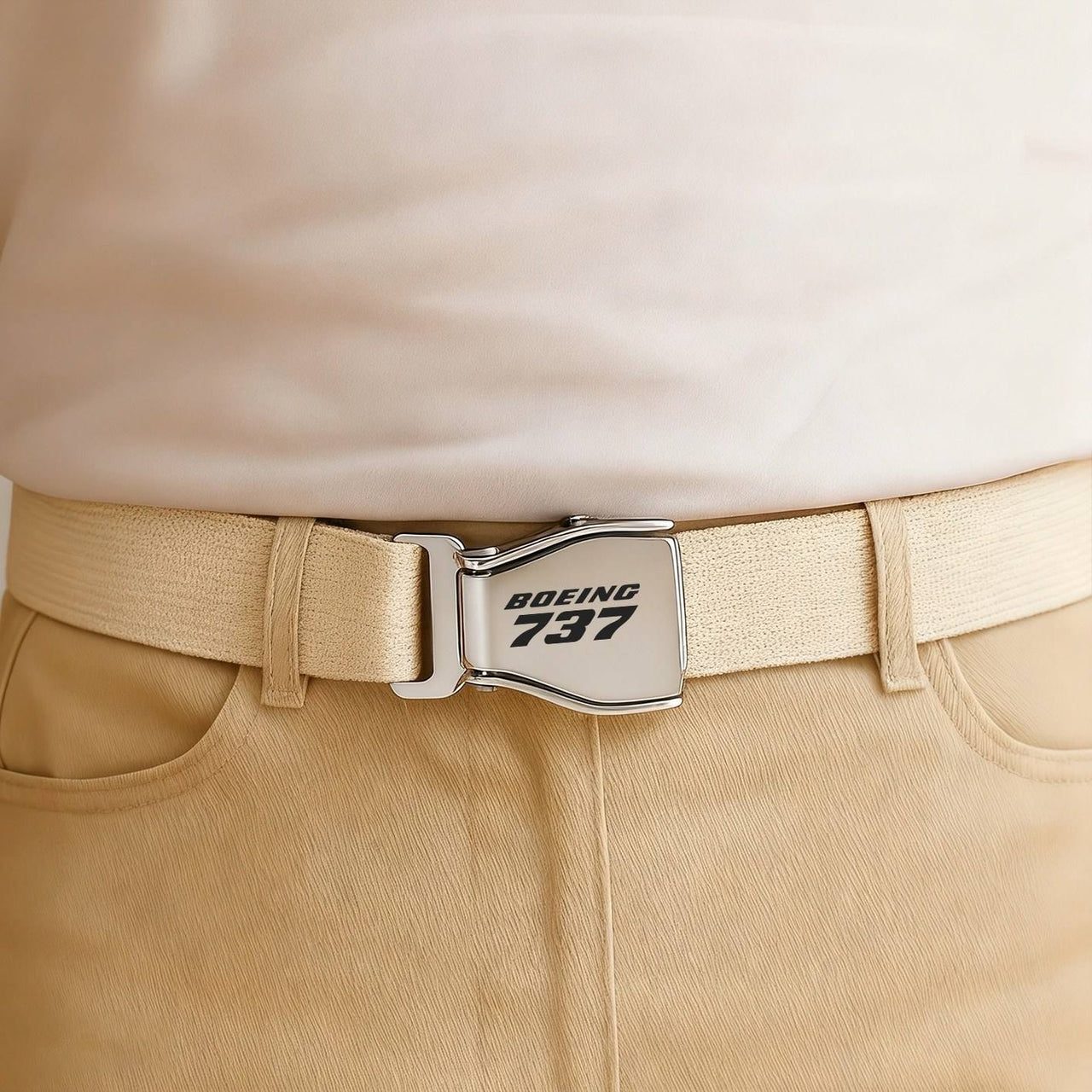 Boeing 737 & Text Designed Fashion Airplane Seat Belts