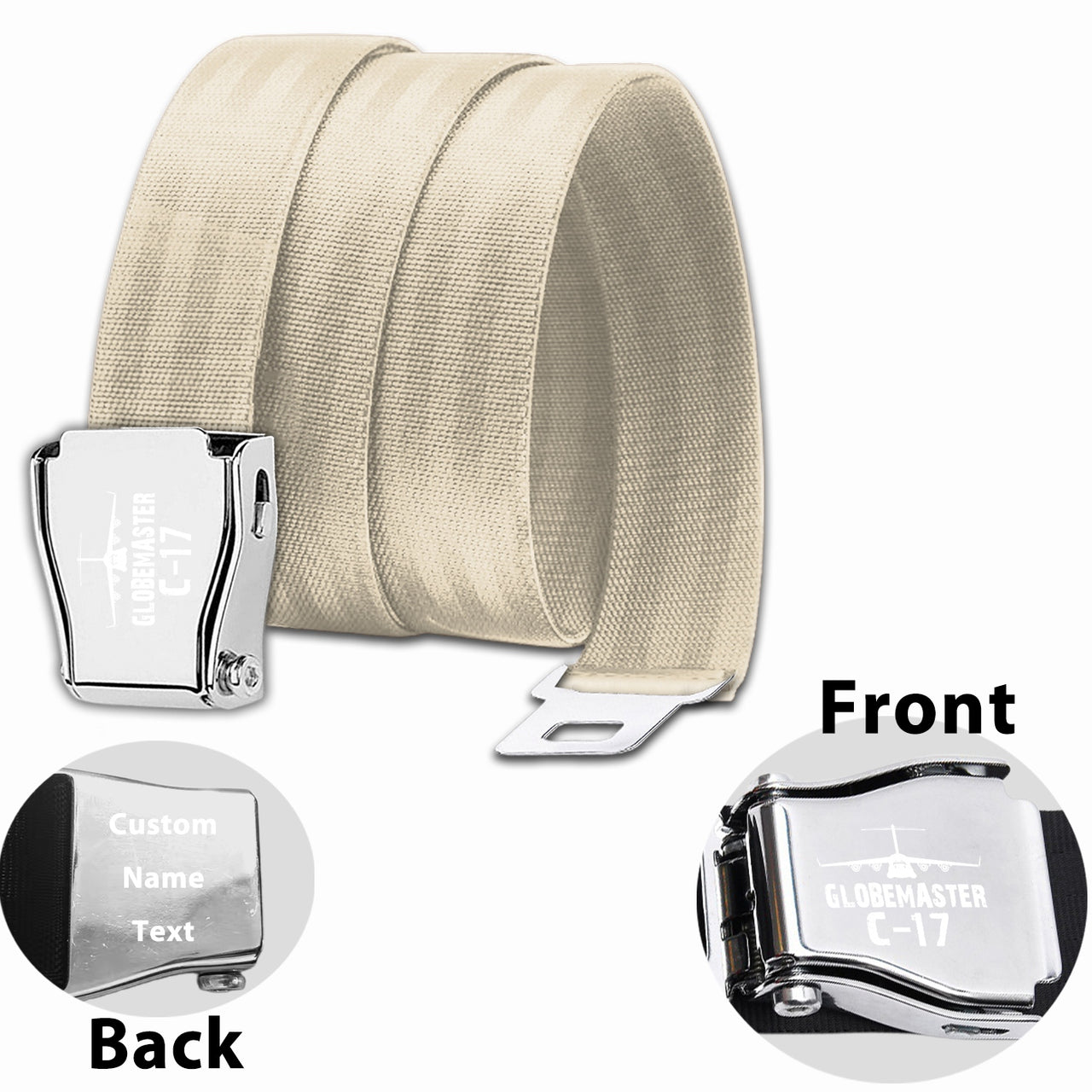 GlobeMaster C-17 & Plane Designed Fashion Airplane Seat Belts