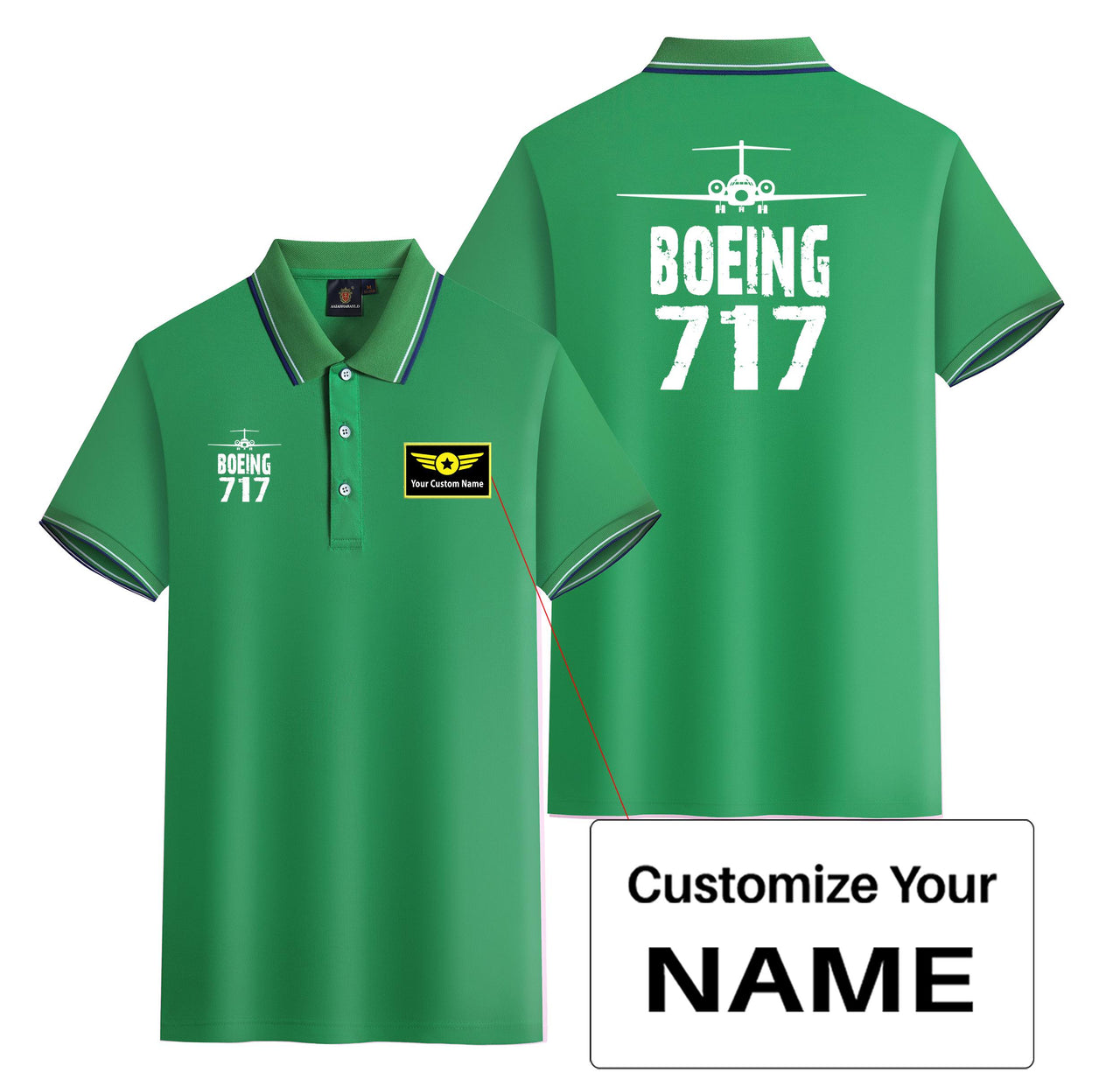 Boeing 717 & Plane Designed Stylish Polo T-Shirts (Double-Side)