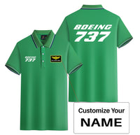 Thumbnail for Boeing 737 & Text Designed Stylish Polo T-Shirts (Double-Side)