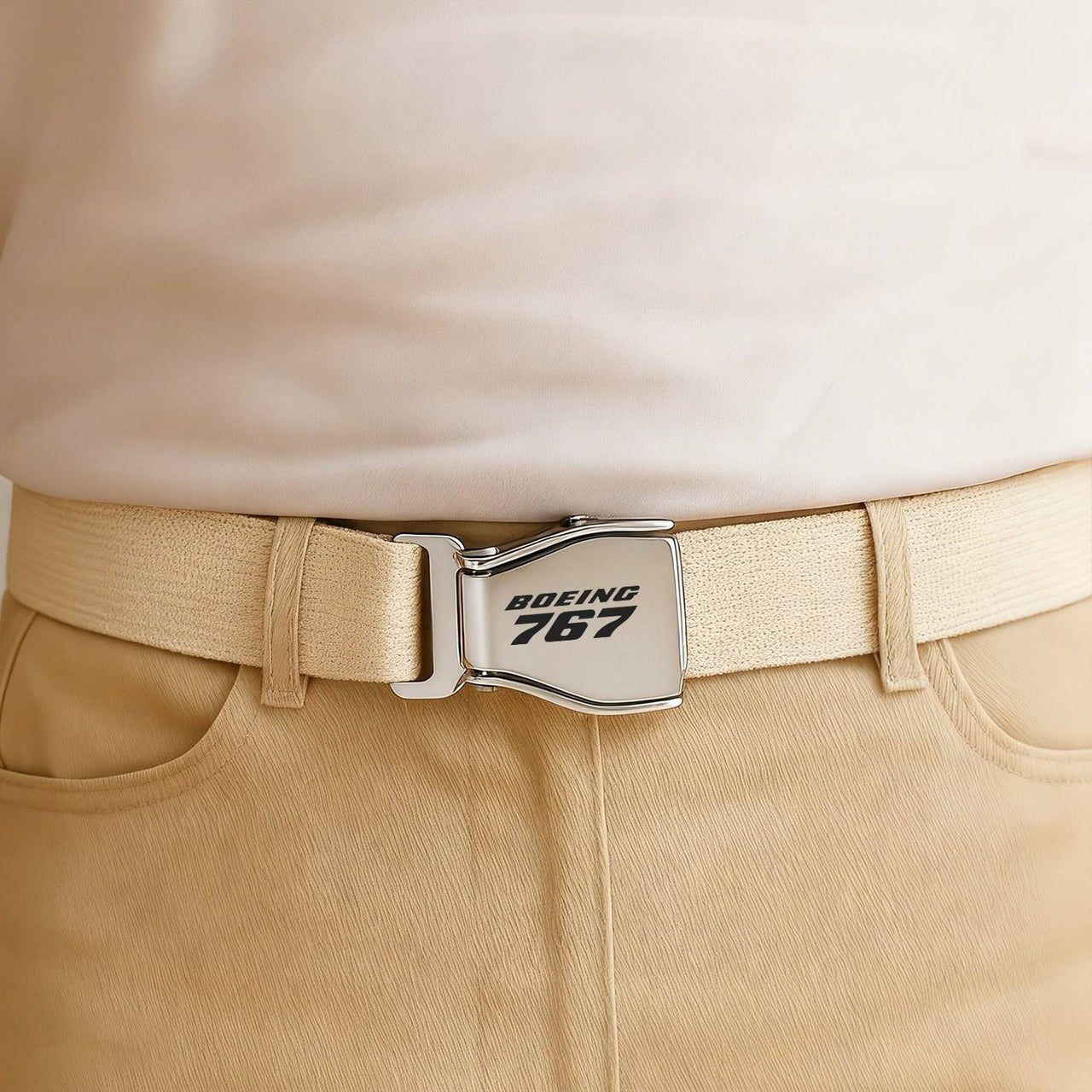 Boeing 767 & Text Designed Fashion Airplane Seat Belts