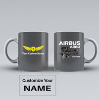 Thumbnail for Airbus A380 & Trent 900 Engine Designed Ceramic White Mugs