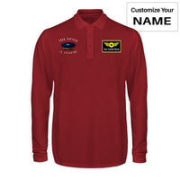 Thumbnail for Your Captain Is Speaking Designed Long Sleeve Polo T-Shirts