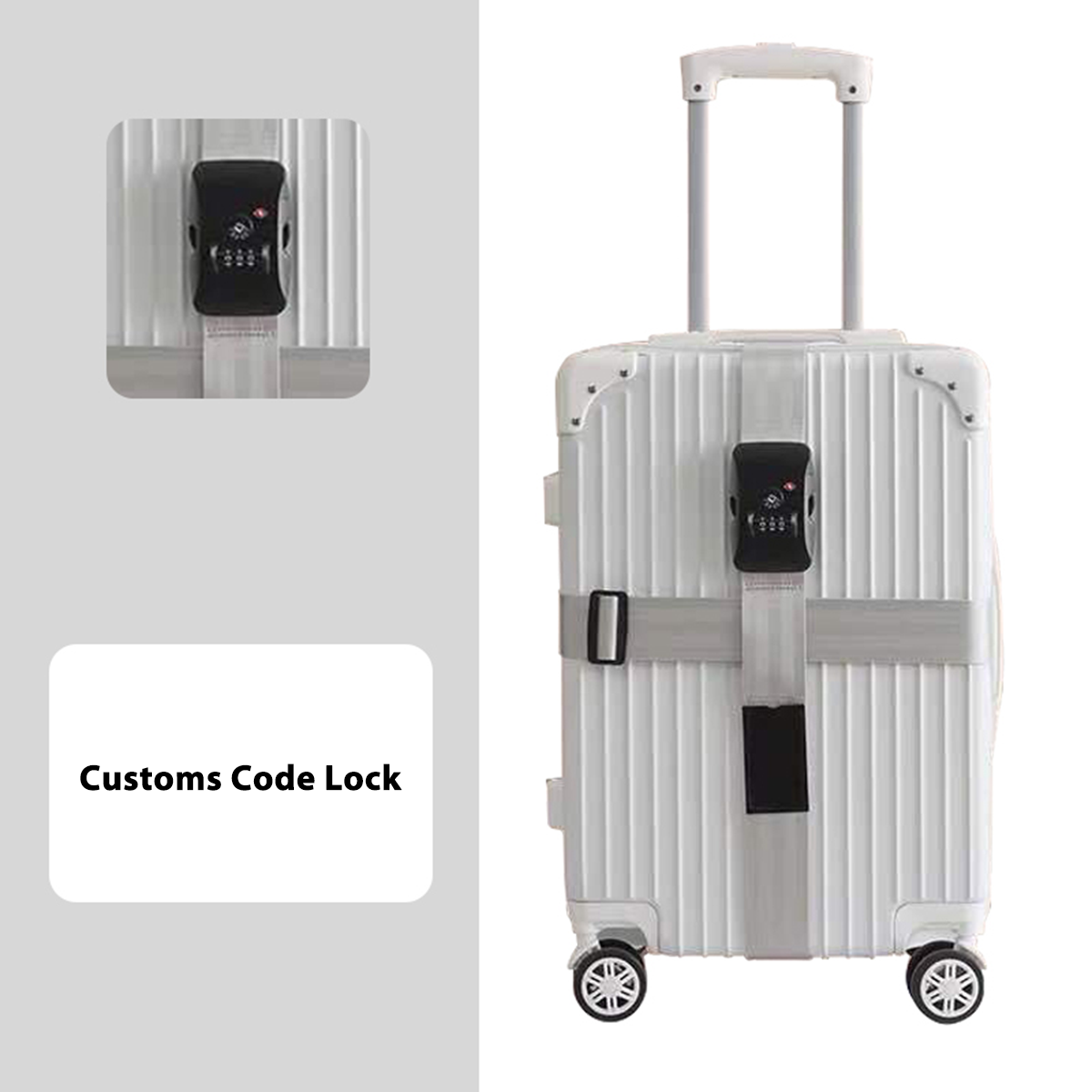 Password Lock Crossbody Travel Case Tsa Sea Port Lock Support Luggage Strap Reinforcement