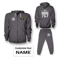 Thumbnail for Boeing 757 & Plane Designed Zipped Hoodies & Sweatpants Set