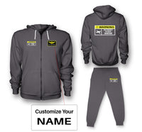 Thumbnail for Warning May Constantly Talk About Aviation Designed Zipped Hoodies & Sweatpants Set