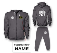 Thumbnail for Boeing 767 & Plane Designed Zipped Hoodies & Sweatpants Set