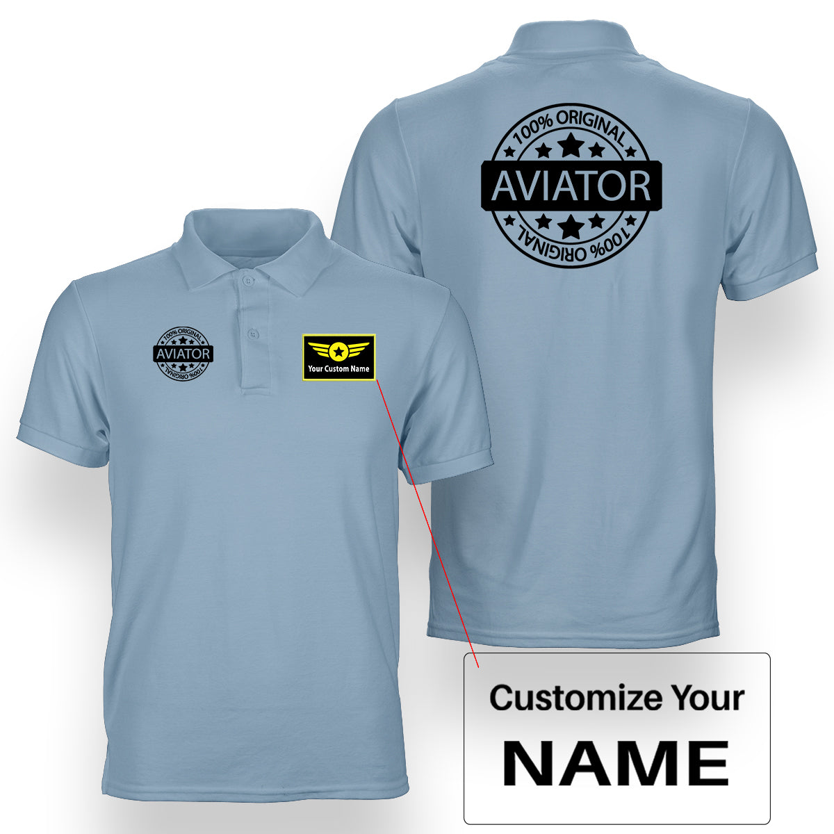 100 Original Aviator Designed Double Side Polo T-Shirts