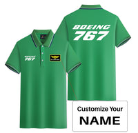 Thumbnail for Boeing 767 & Text Designed Stylish Polo T-Shirts (Double-Side)
