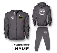 Thumbnail for Aviation Lovers Designed Zipped Hoodies & Sweatpants Set