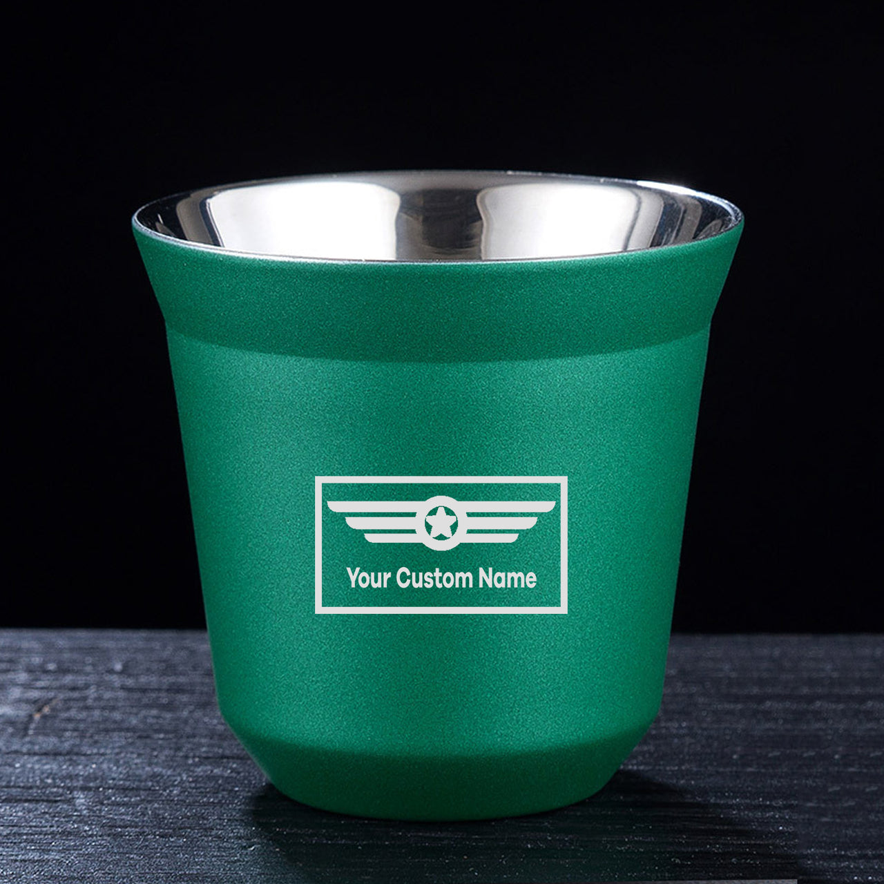 Custom Name (Badge 1) Designed Double Wall Stainless Steel Coffee Mugs