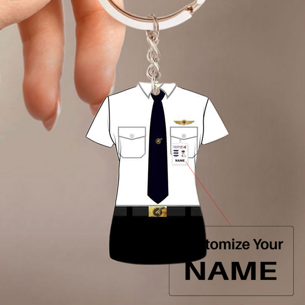 Qatar Airways Uniform Acrylic Keychain