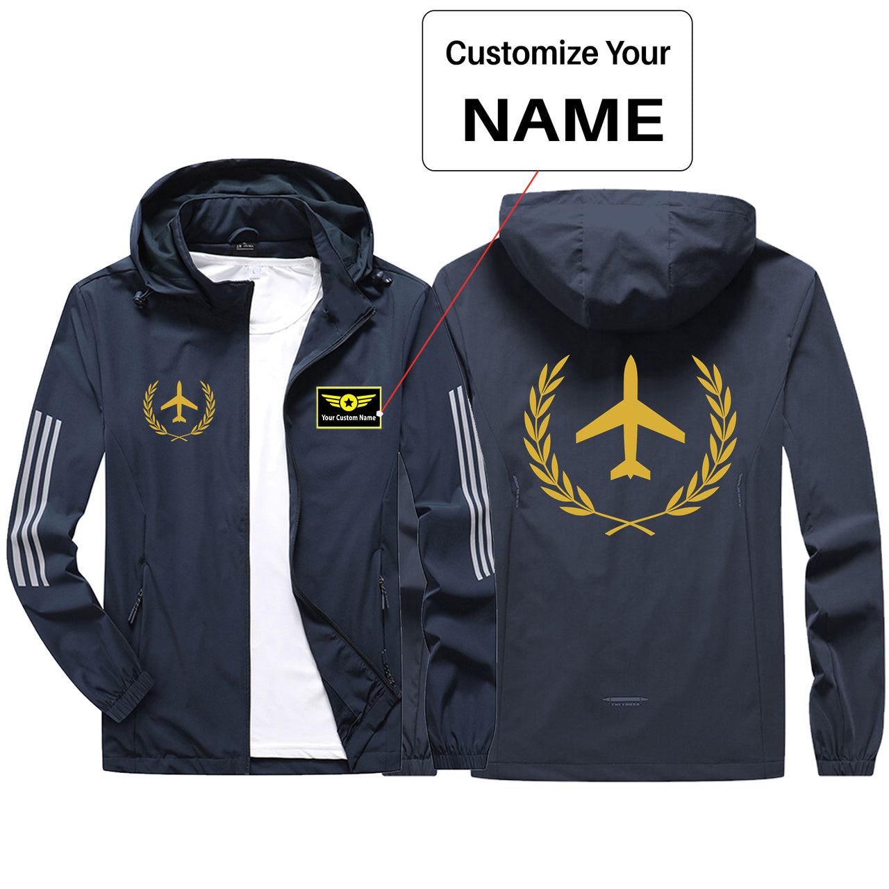 Leaf & Airplane Design Sport & Running Jackets