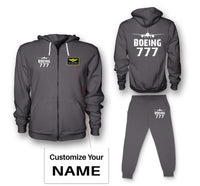 Thumbnail for Boeing 777 & Plane Designed Zipped Hoodies & Sweatpants Set