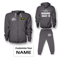 Thumbnail for Bombardier Dash-8 & Plane Designed Zipped Hoodies & Sweatpants Set