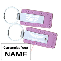 Thumbnail for Boeing 767 & Text Faux Leather Key Chains