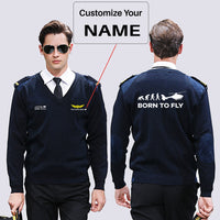 Thumbnail for Born To Fly Helicopter Designed Wool Pilot Sweaters
