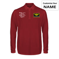 Thumbnail for Rule 1 - Pilot is Always Correct Designed Long Sleeve Polo T-Shirts