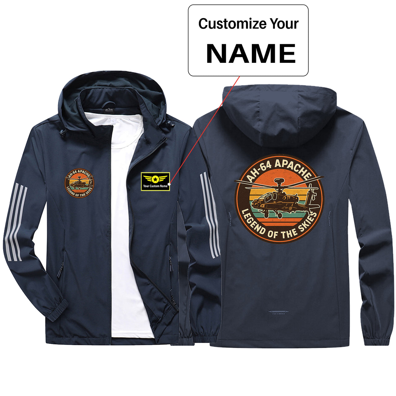 Retro Apache AH-64 Design Sport & Running Jackets