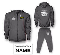 Thumbnail for Cessna 208 & Plane Designed Zipped Hoodies & Sweatpants Set