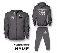 Thumbnail for Cessna 337 & Plane Designed Zipped Hoodies & Sweatpants Set