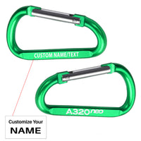 Thumbnail for A320neo & Text Designed Aluminum Alloy Carabiner Key chains