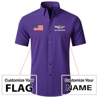 Thumbnail for Custom Flag &Custom Name (US Air Force & Star) Design Super Quality Short Sleeve Shirts