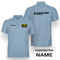 Thumbnail for A320neo & Text Designed Double Side Polo T-Shirts