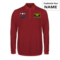 Thumbnail for US Air Force Designed Long Sleeve Polo T-Shirts