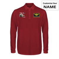 Thumbnail for Airbus A320 & V2500 Engine Designed Long Sleeve Polo T-Shirts