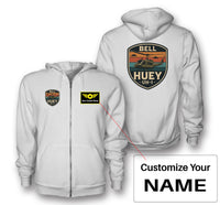 Thumbnail for Retro BELL HUEY UH-1 Designed Zipped Hoodies