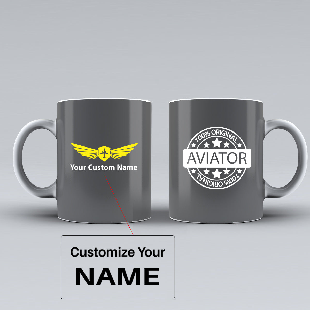 100 Original Aviator Designed Ceramic White Mugs